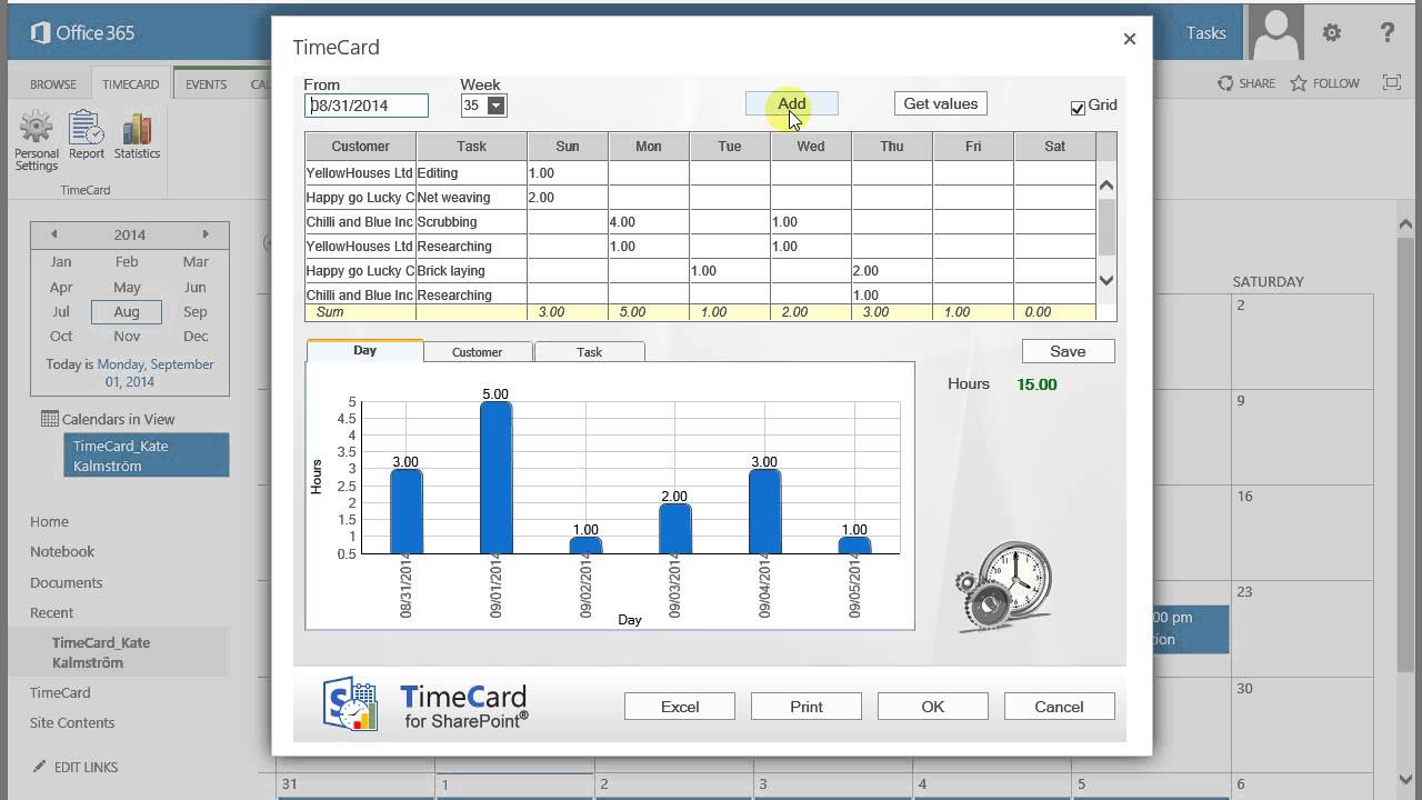 TimeCard for SharePoint